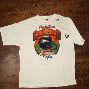 Never Worn Vintage Denver Broncos Super Bowl Champions T-Shirt - White Sz XL